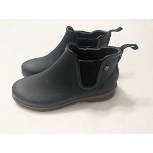 Bogs Sweet Pea Mid Waterproof Rain Boots Black Womens Sz 6